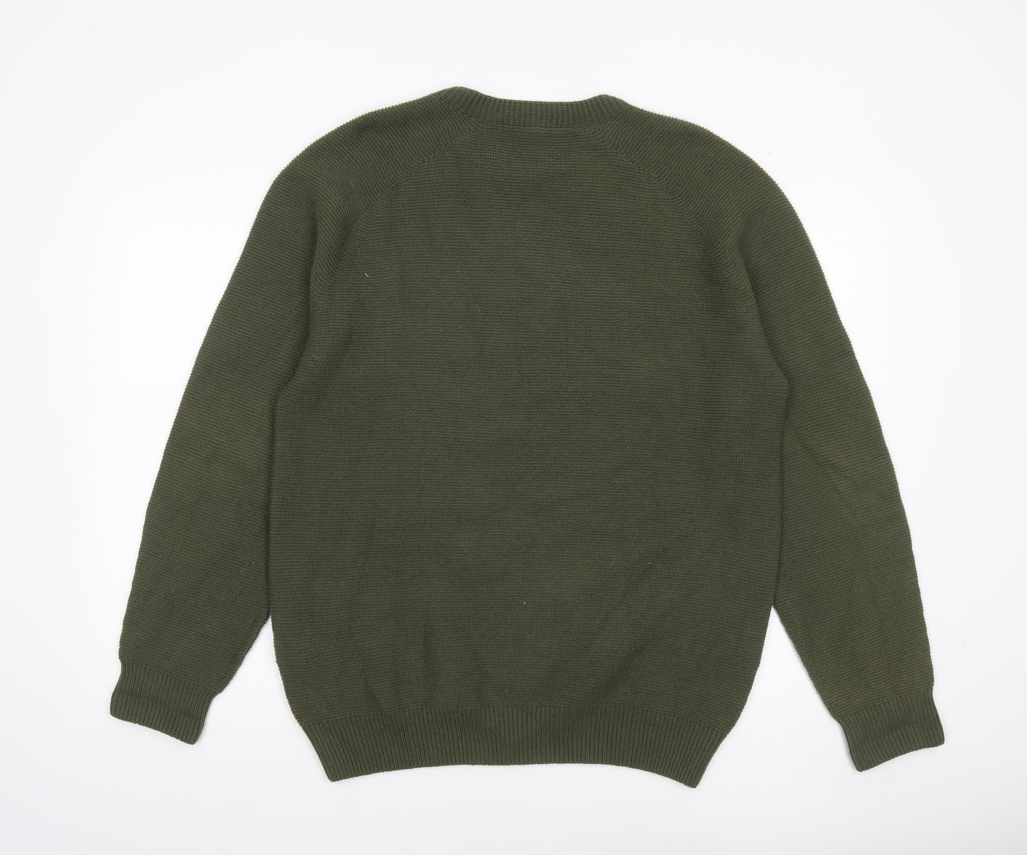 Uniqlo Men’s Green Crew Neck Knit Jumper Size L Acrylic Cotton
