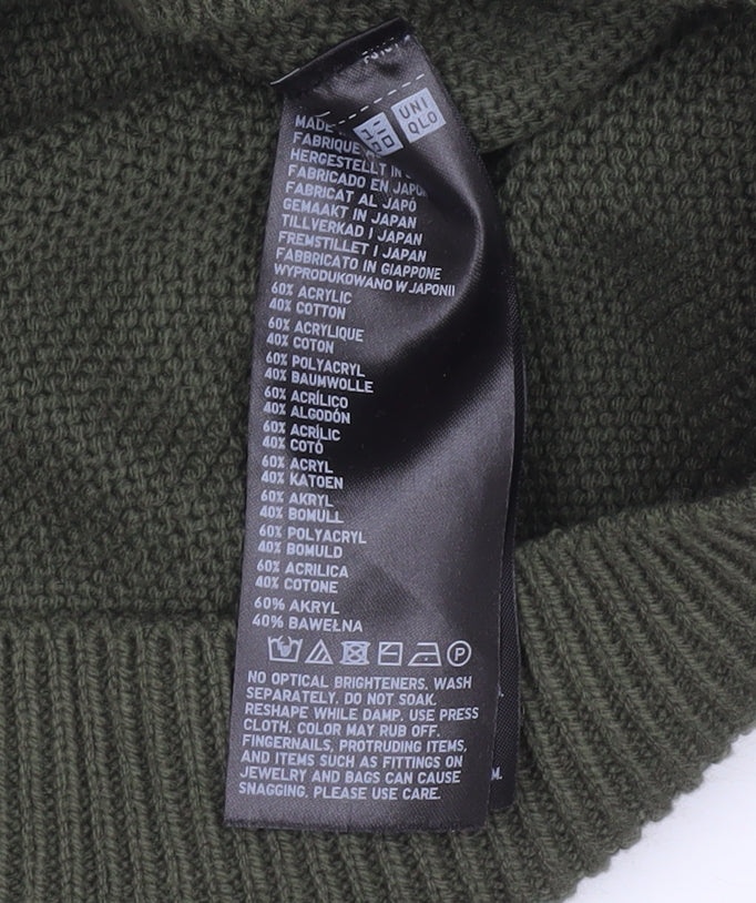 Uniqlo Men’s Green Crew Neck Knit Jumper Size L Acrylic Cotton