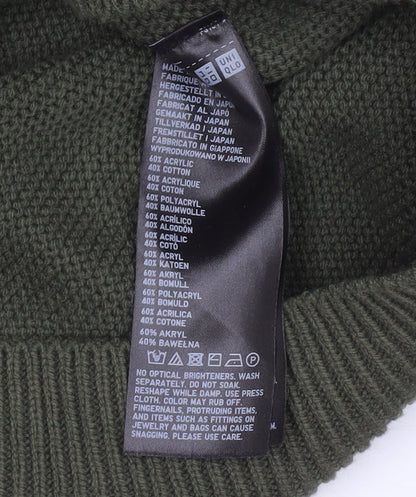 Uniqlo Men’s Green Crew Neck Knit Jumper Size L Acrylic Cotton