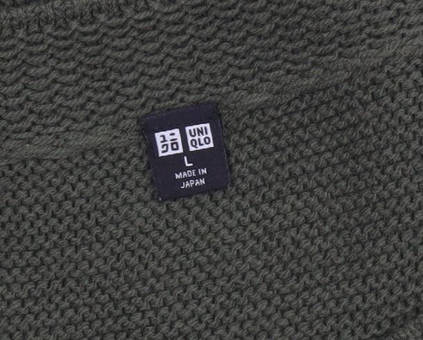 Uniqlo Men’s Green Crew Neck Knit Jumper Size L Acrylic Cotton