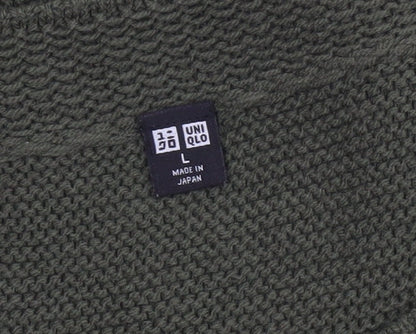 Uniqlo Men’s Green Crew Neck Knit Jumper Size L Acrylic Cotton