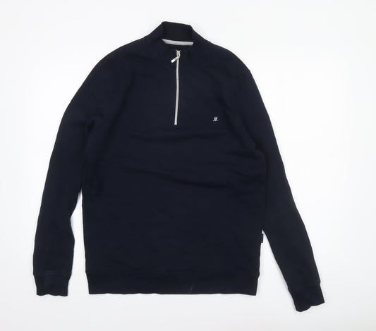 Mens UK Size M Mineral Blue Henley Sweatshirt