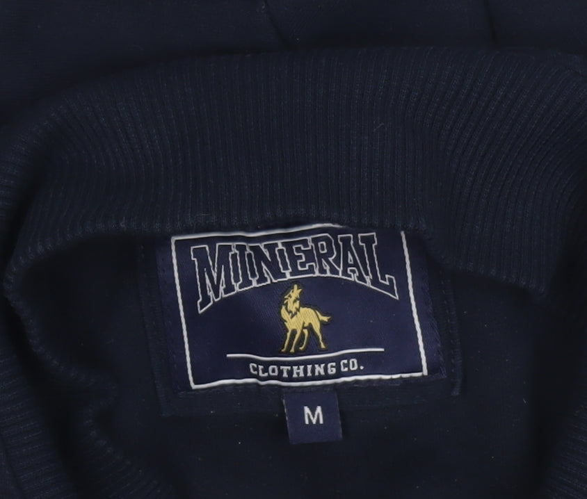 Mens UK Size M Mineral Blue Henley Sweatshirt