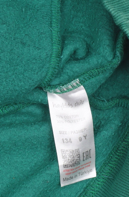 Boys UK Size 9 Years Haykids Club Green Pullover Hoodie