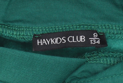 Boys UK Size 9 Years Haykids Club Green Pullover Hoodie