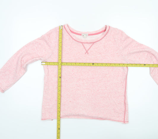Gap Women Pink Long Sleeve Crew Neck Basic T-Shirt Medium