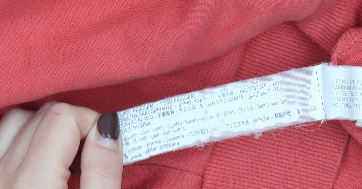 ZARA Mens Red Crew Neck Sweatshirt Size L Pullover Cotton Blend