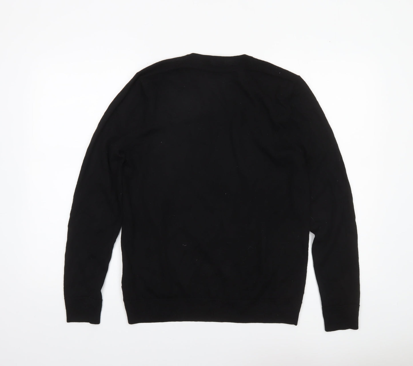 Ted Baker Mens Black Merino Wool V-Neck Jumper Size L