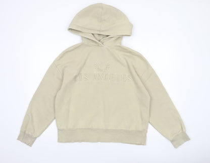 Womens UK Size M Zara Beige Pullover Hoodie
