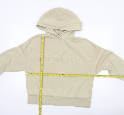 Womens UK Size M Zara Beige Pullover Hoodie