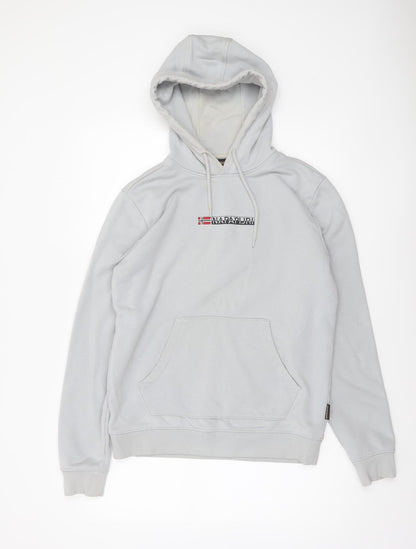 Mens UK Size S Napapijri Grey Pullover Hoodie