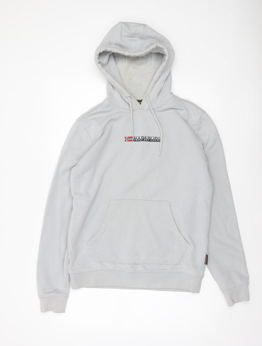 Mens UK Size S Napapijri Grey Pullover Hoodie
