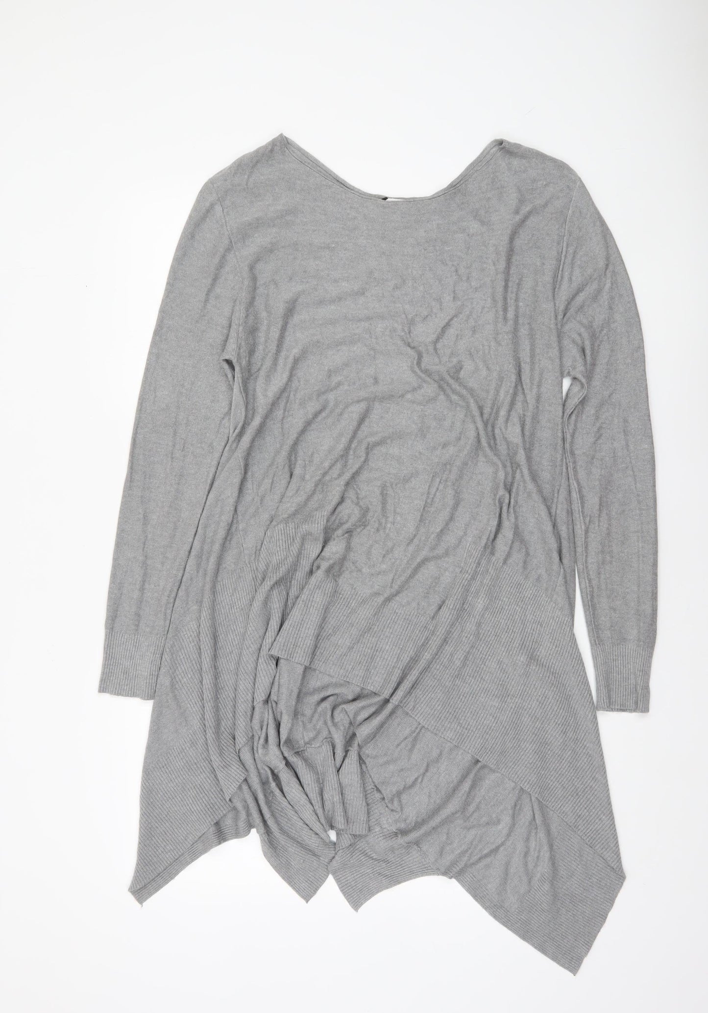 Womens UK Size M Apricot Grey Tunic Jumper