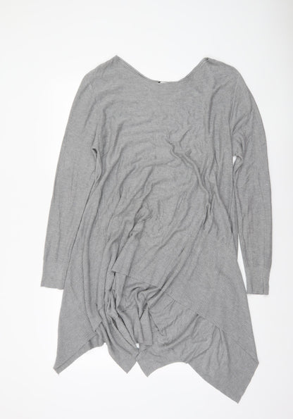 Womens UK Size M Apricot Grey Tunic Jumper