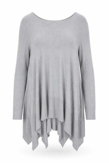Womens UK Size M Apricot Grey Tunic Jumper