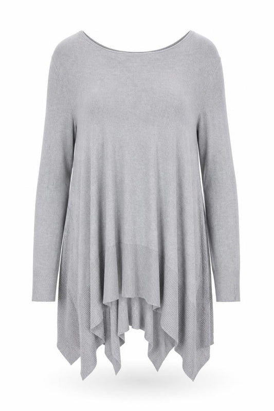 Womens UK Size M Apricot Grey Tunic Jumper