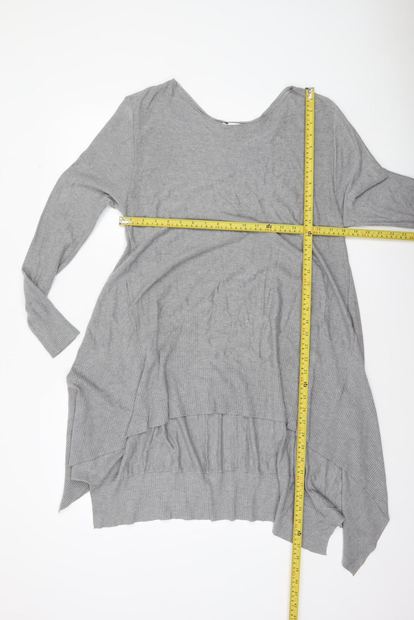 Womens UK Size M Apricot Grey Tunic Jumper