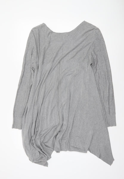 Womens UK Size M Apricot Grey Tunic Jumper