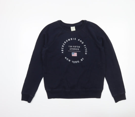 Abercrombie & Fitch Women’s Navy Blue Pullover Sweatshirt L