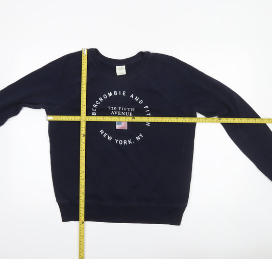 Abercrombie & Fitch Women’s Navy Blue Pullover Sweatshirt L
