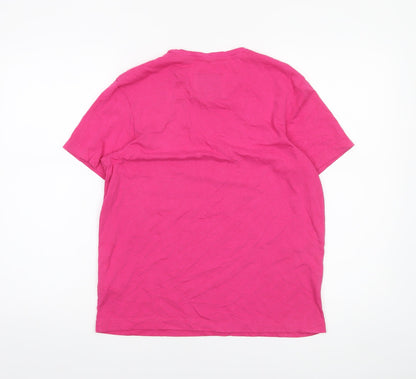 Jack Wills Women's Pink Basic Crew Neck T-Shirt Size 10