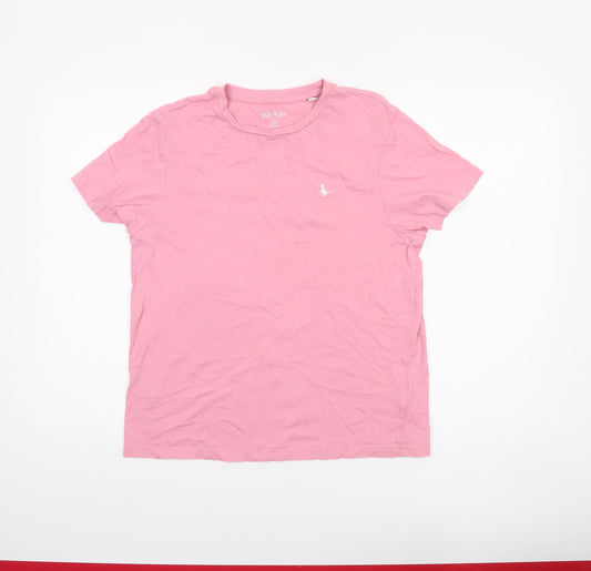 Jack Wills Womens Pink Basic Cotton Crew Neck T-Shirt Size 10