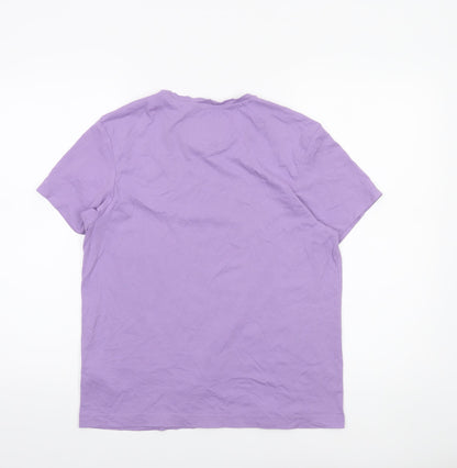 Jack Wills Women's Purple Basic Crew Neck Cotton T-Shirt UK 10