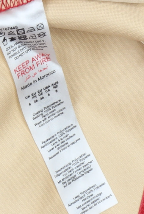 PrettyLittleThing Women Red Faux Leather Sleeveless High Neck Top UK 8