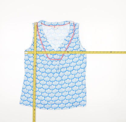 Boden Women’s Blue Cotton Sleeveless V-Neck Tank Top UK 12