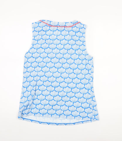 Boden Women’s Blue Cotton Sleeveless V-Neck Tank Top UK 12