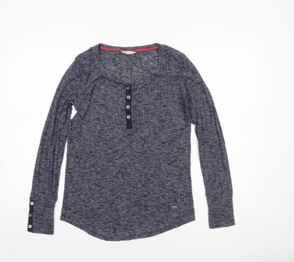 Falmer Heritage Women's Blue Long Sleeve Henley Top Size 10