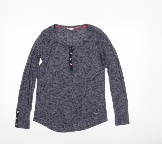 Falmer Heritage Women's Blue Long Sleeve Henley Top Size 10