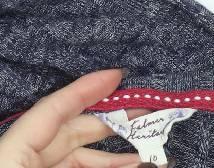 Falmer Heritage Women's Blue Long Sleeve Henley Top Size 10