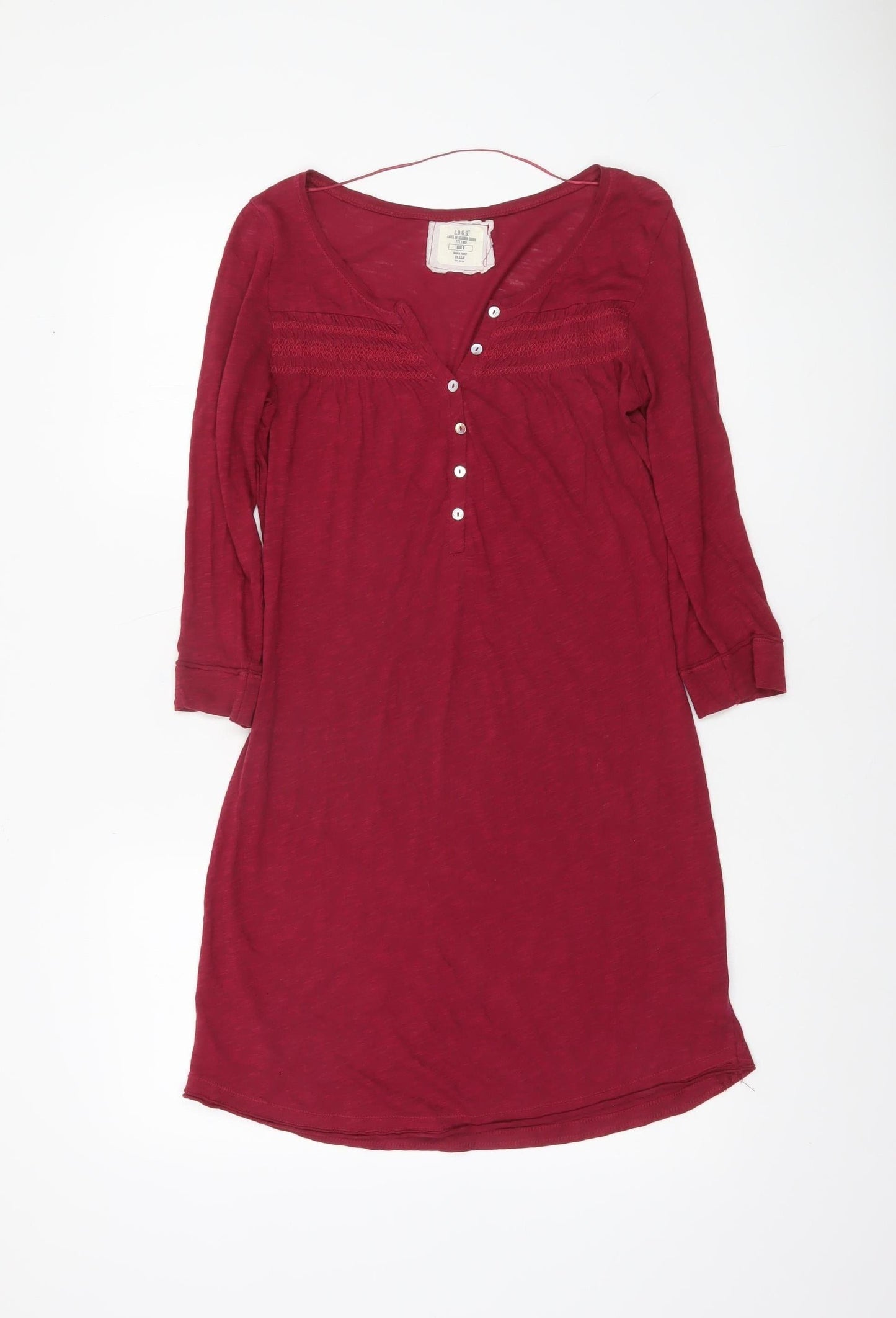 Womens UK Size S H&M Red Tunic Blouse