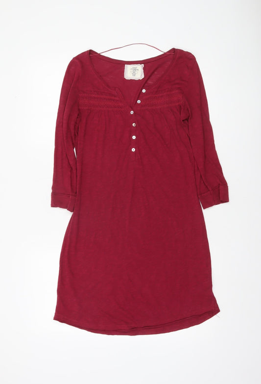 Womens UK Size S H&M Red Tunic Blouse