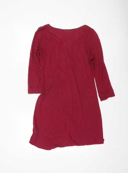 Womens UK Size S H&M Red Tunic Blouse