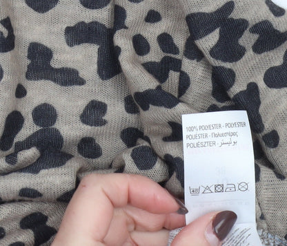 Peacocks Women’s Beige Leopard Print Long Sleeve Knit Top Size 10