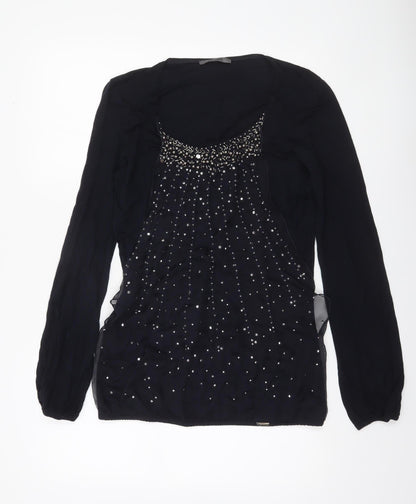 Womens UK Size 12 Jean Paul Berlin Black Tunic Blouse