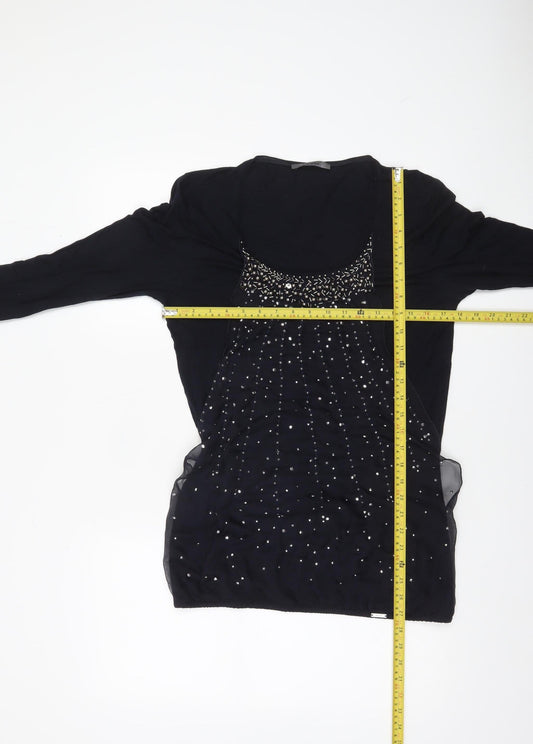 Womens UK Size 12 Jean Paul Berlin Black Tunic Blouse