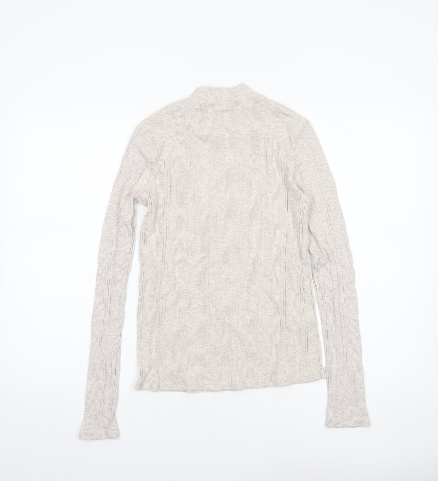 Womens UK Size 12 MNG Beige Basic T-Shirt