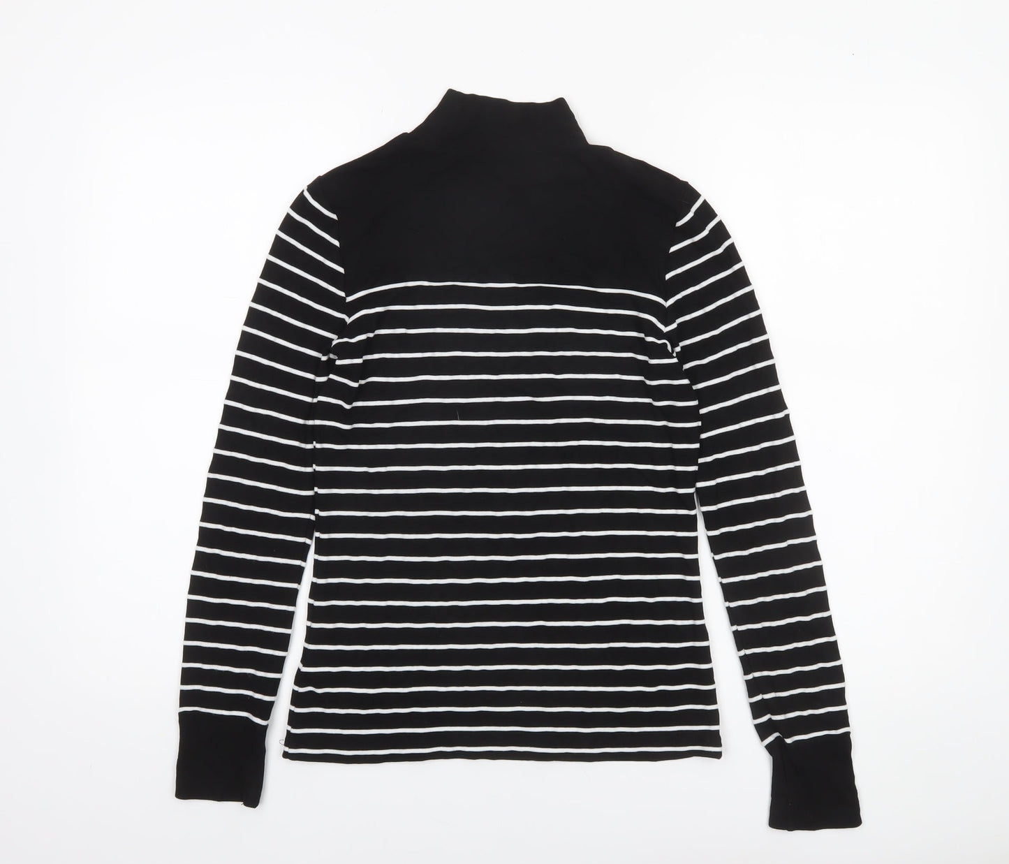 Womens UK Size 8 Warehouse Black Basic T-Shirt