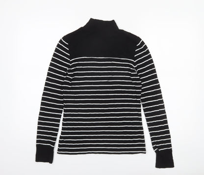 Womens UK Size 8 Warehouse Black Basic T-Shirt