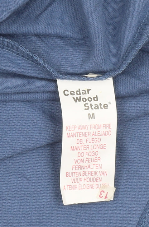 Mens UK Size M Cedar Wood State Blue  T-Shirt