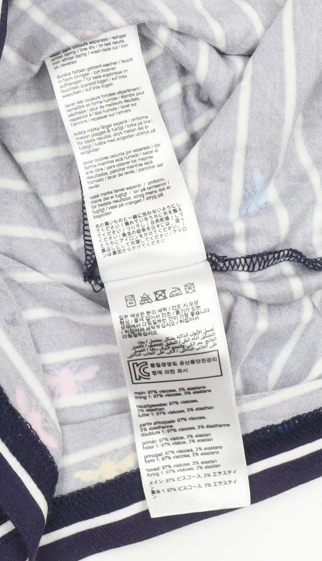 Joules Women’s Blue Striped Embroidered Fit & Flare Dress UK 10