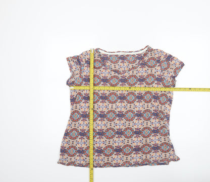 Fat Face Women’s Multicoloured Geometric Viscose T-Shirt Size 16