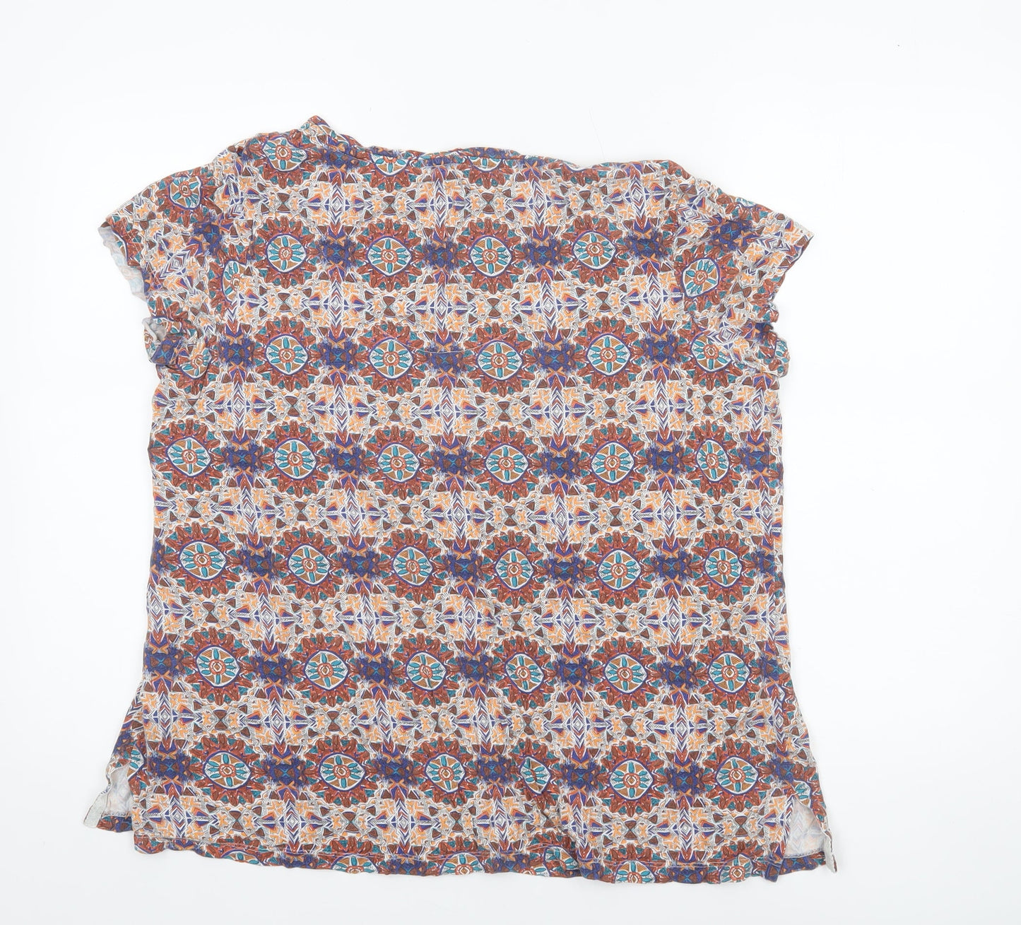 Fat Face Women’s Multicoloured Geometric Viscose T-Shirt Size 16