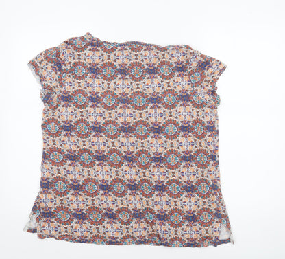 Fat Face Women’s Multicoloured Geometric Viscose T-Shirt Size 16