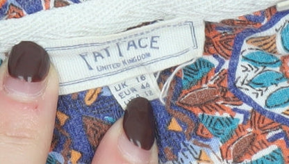 Fat Face Women’s Multicoloured Geometric Viscose T-Shirt Size 16