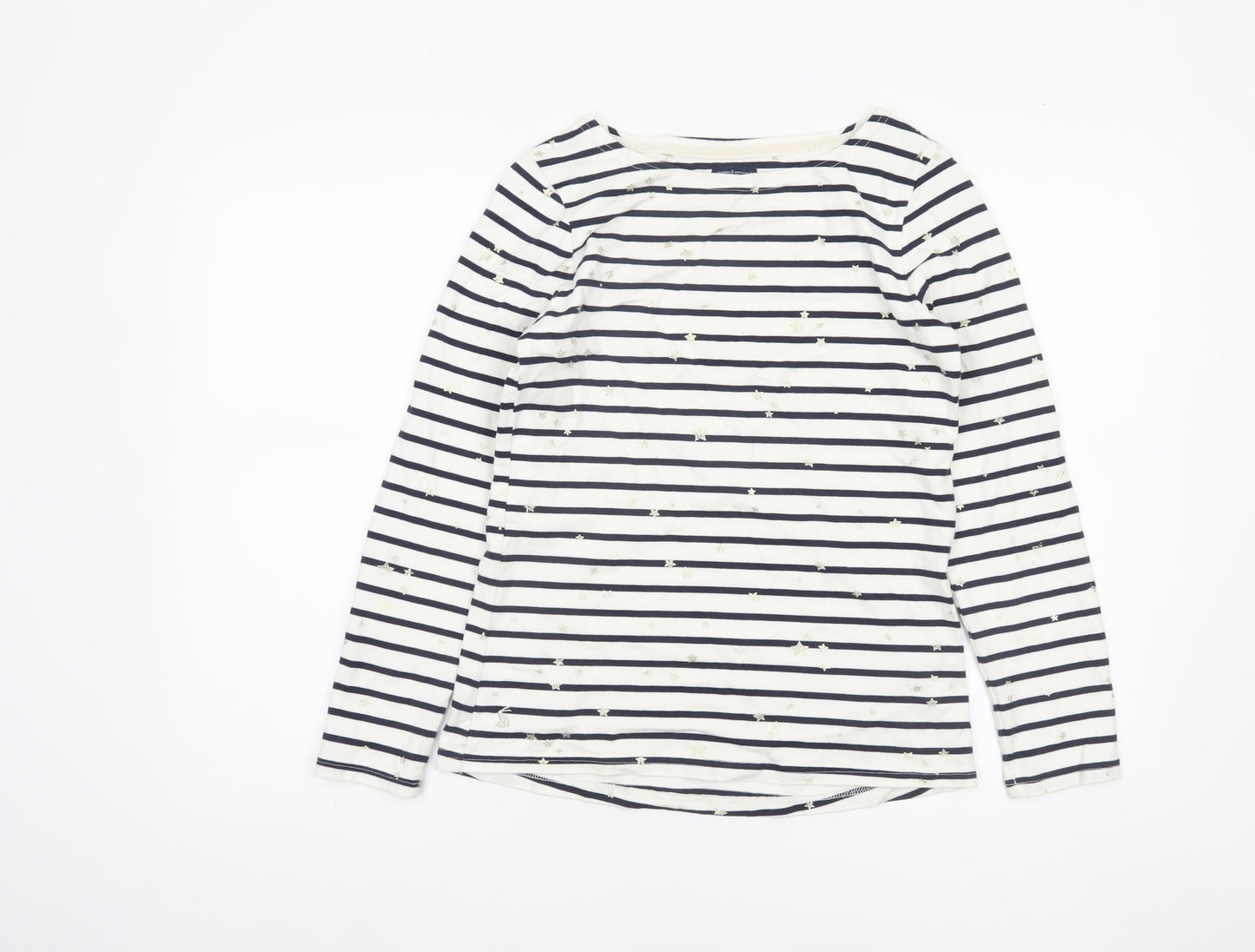 Joules Women’s Blue Striped Long Sleeve Cotton T-Shirt Size 8