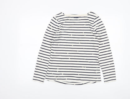 Joules Women’s Blue Striped Long Sleeve Cotton T-Shirt Size 8
